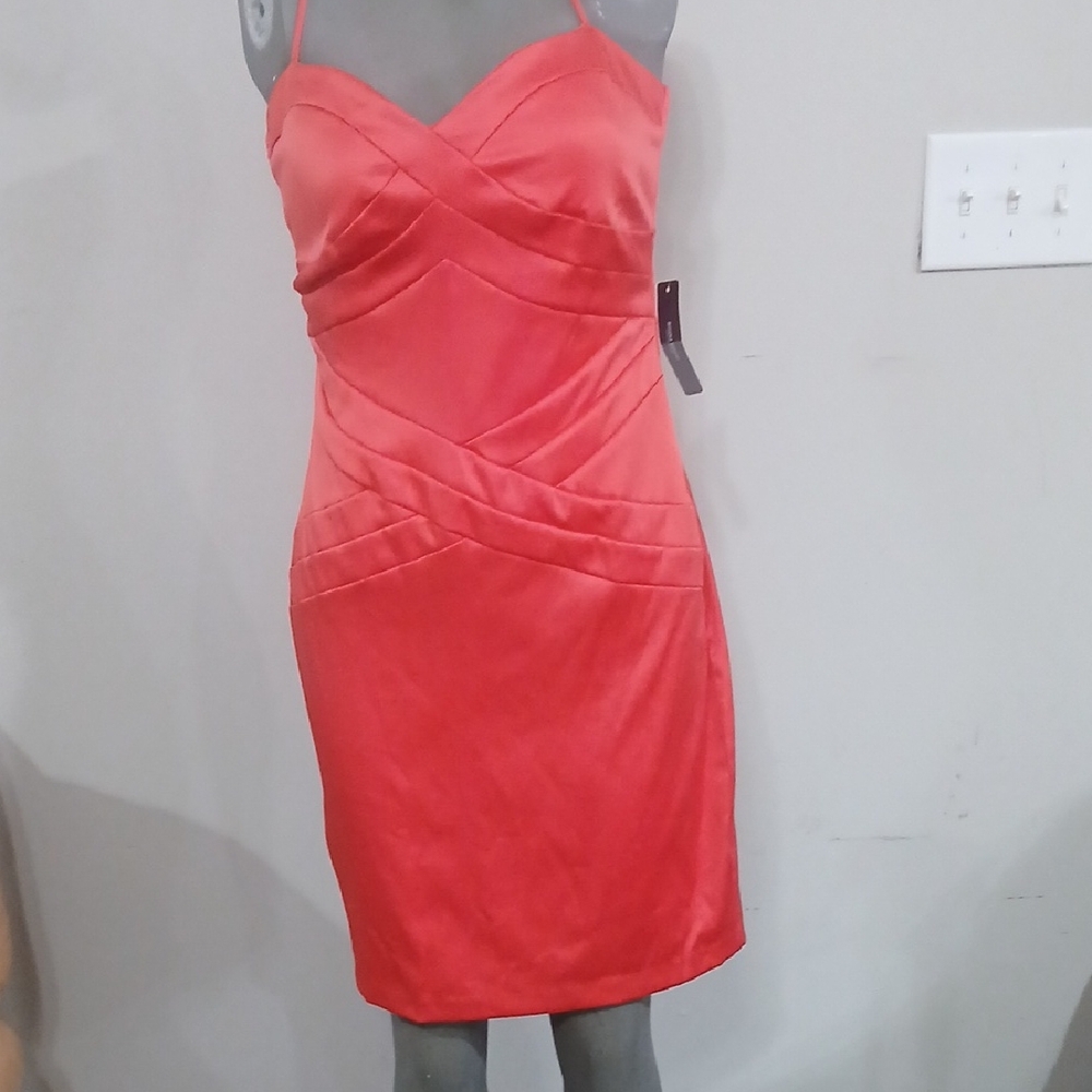 Bisou Bisou Strapless Coral Dress